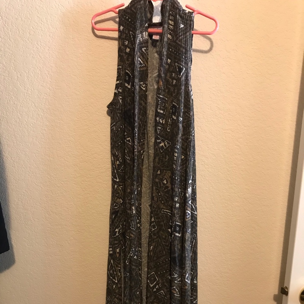 Long cover tribal print cover up